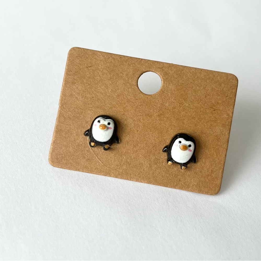 2/$15- Little Penguin Earrings Handmade